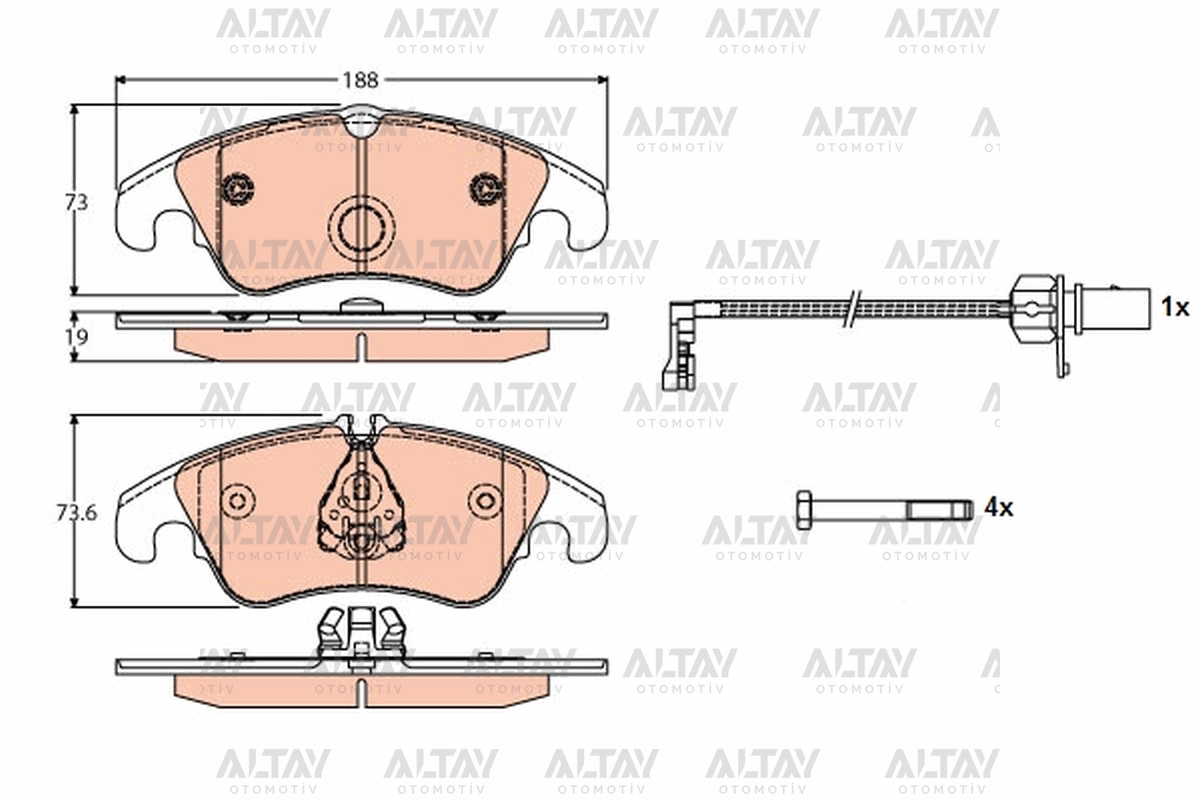 Audi S5 Ön On Fren Balatası . OEM 8K0698151H Audi S5 Ön On Fren Balatası . OEM 8K0698151H